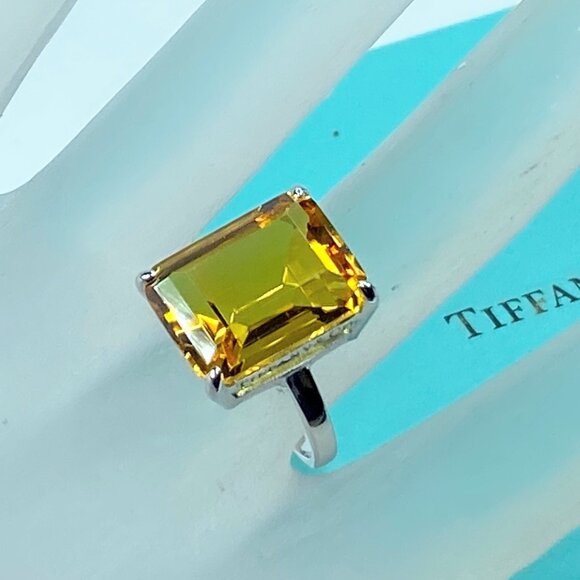 Jewelry - Tiffany & Co. Sterling Silver Sparklers Citrine Ring s8 JR693